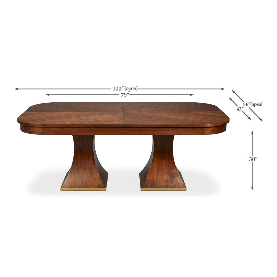 Rectangular Walnut Jupe Dining Table - English Georgian America