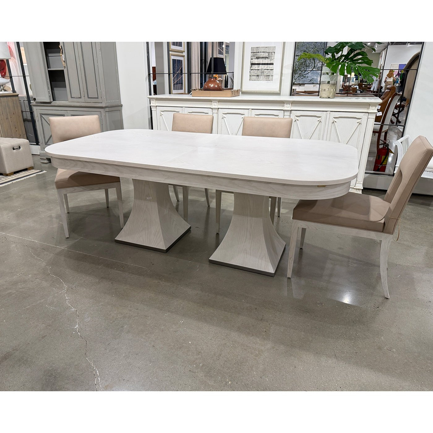 Rectangular White Jupe Dining Table - English Georgian America