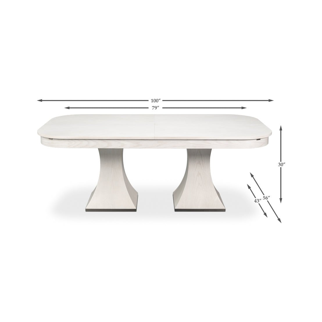 Rectangular White Jupe Dining Table - English Georgian America