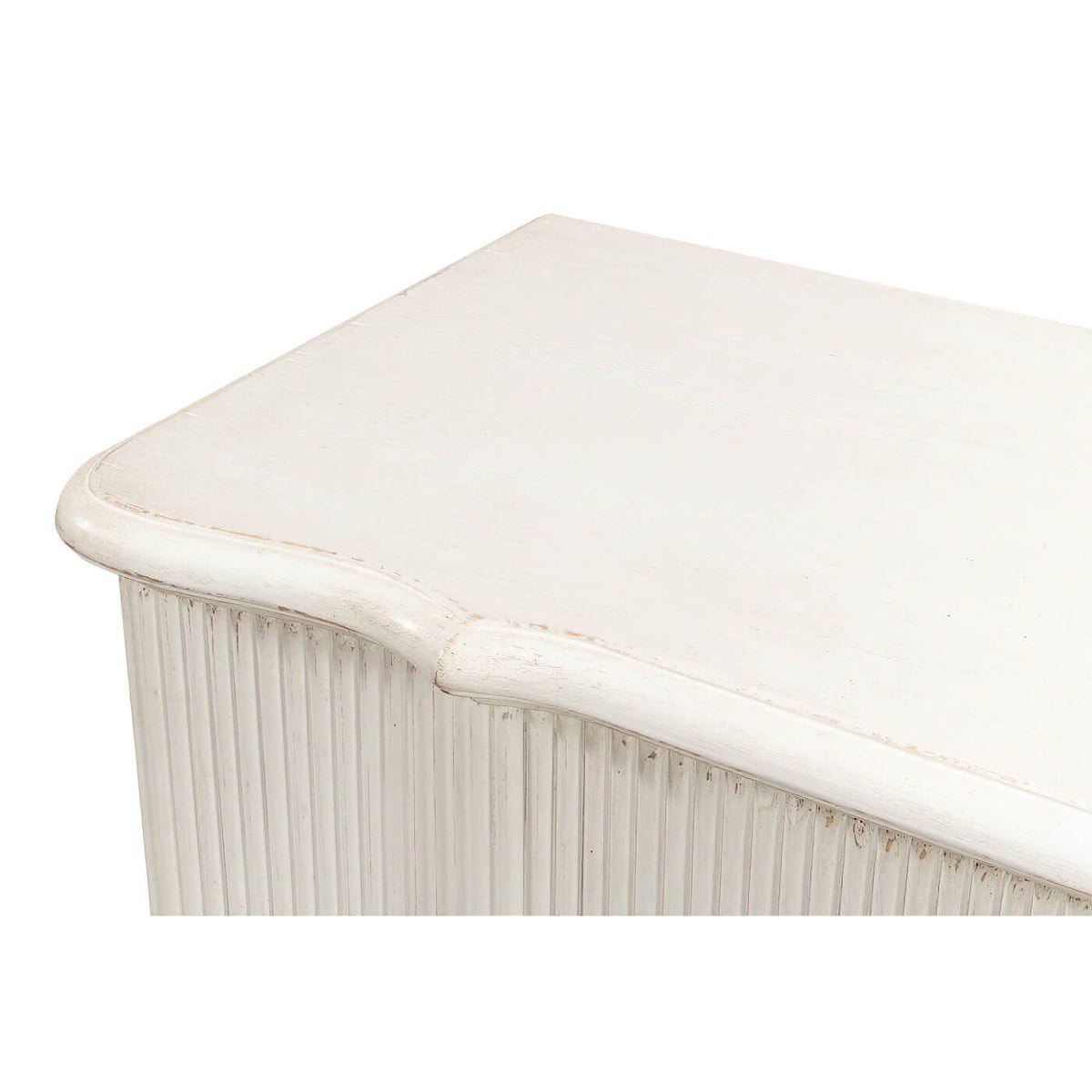 Reeded Antique White Cabinet - English Georgian America