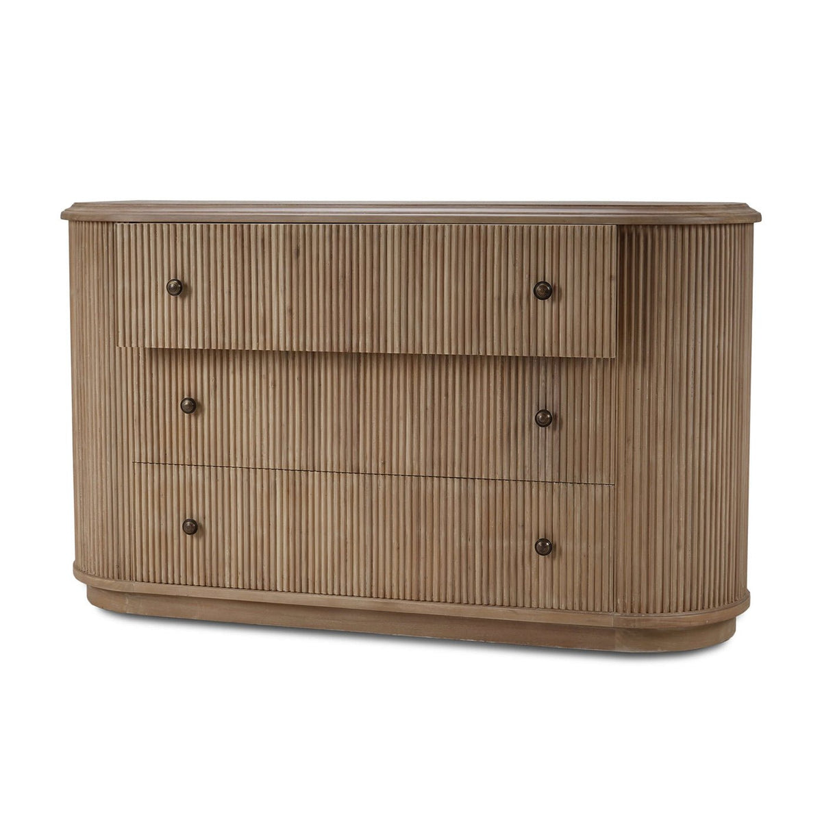 Reeded Mahogany Oval Dresser - English Georgian America