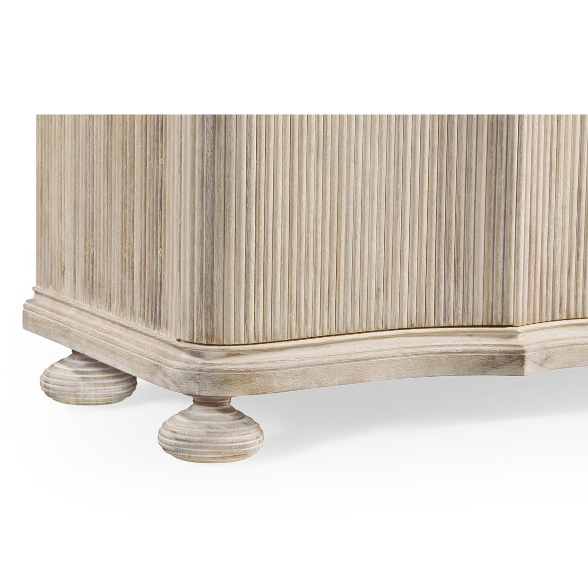 Reeded White Washed Buffet Cabinet - English Georgian America