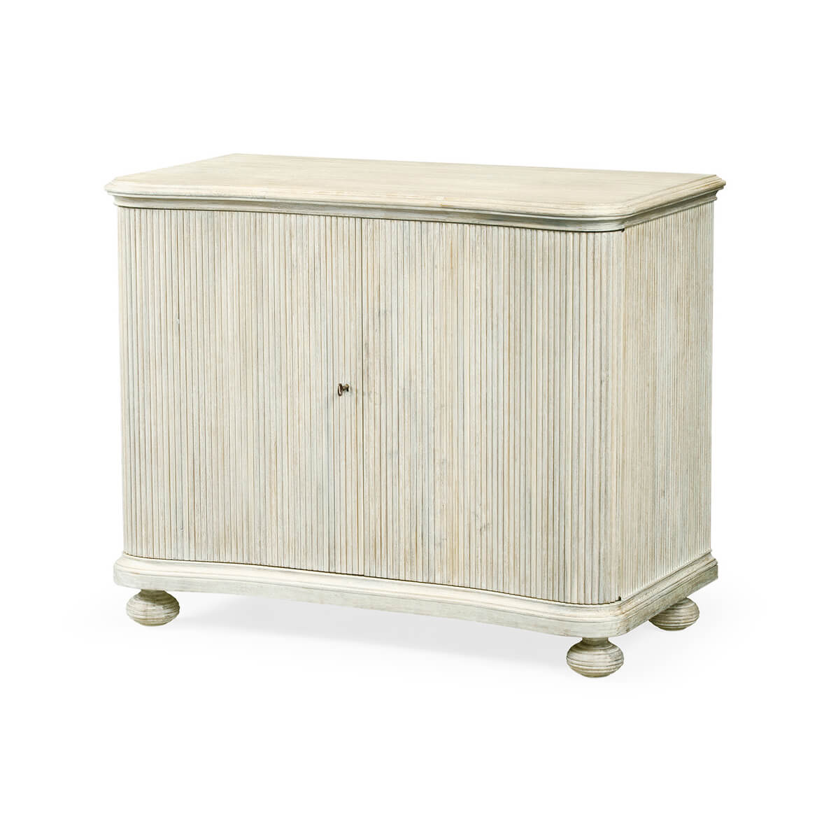 Reeded White Washed Cabinet - English Georgian America