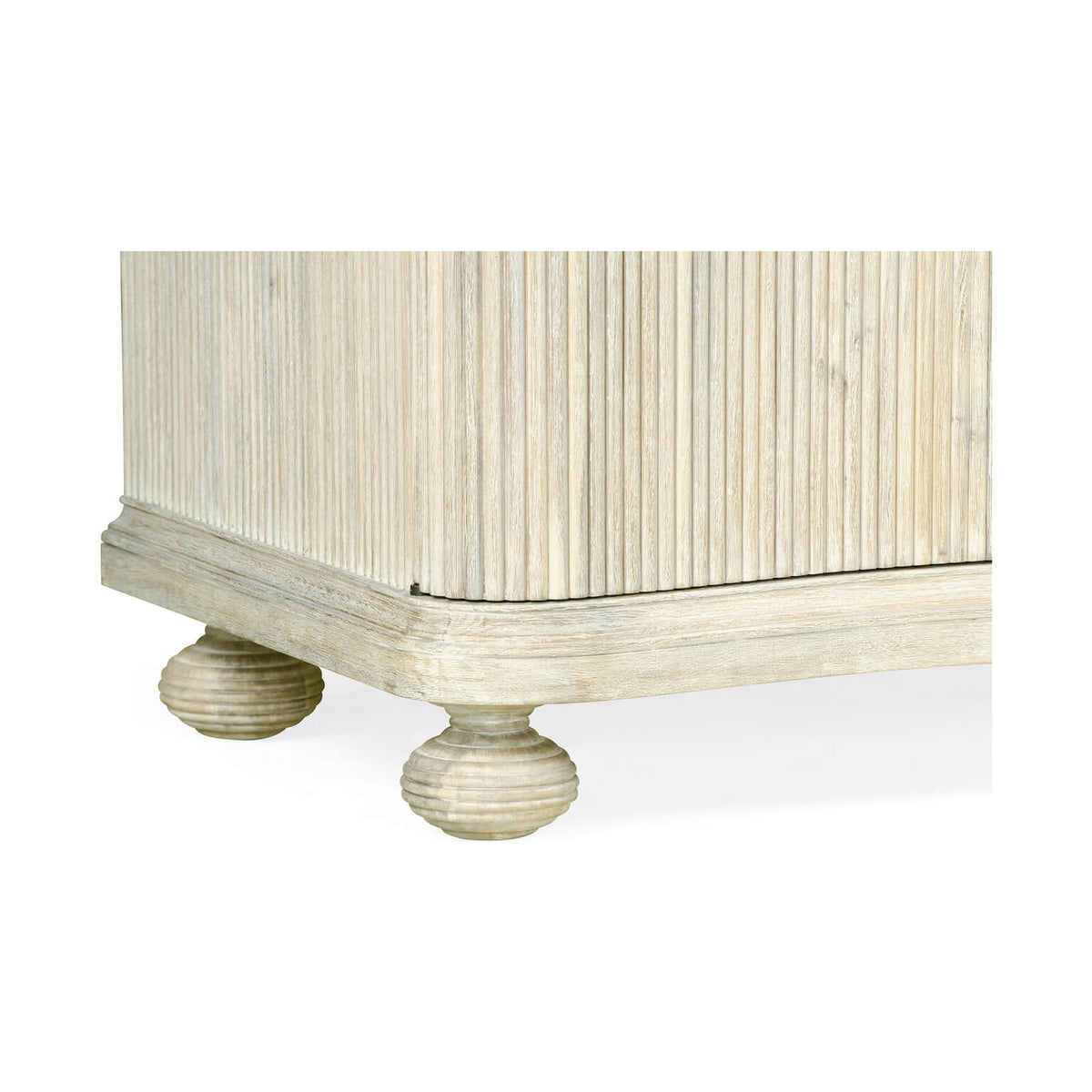 Reeded White Washed Cabinet - English Georgian America