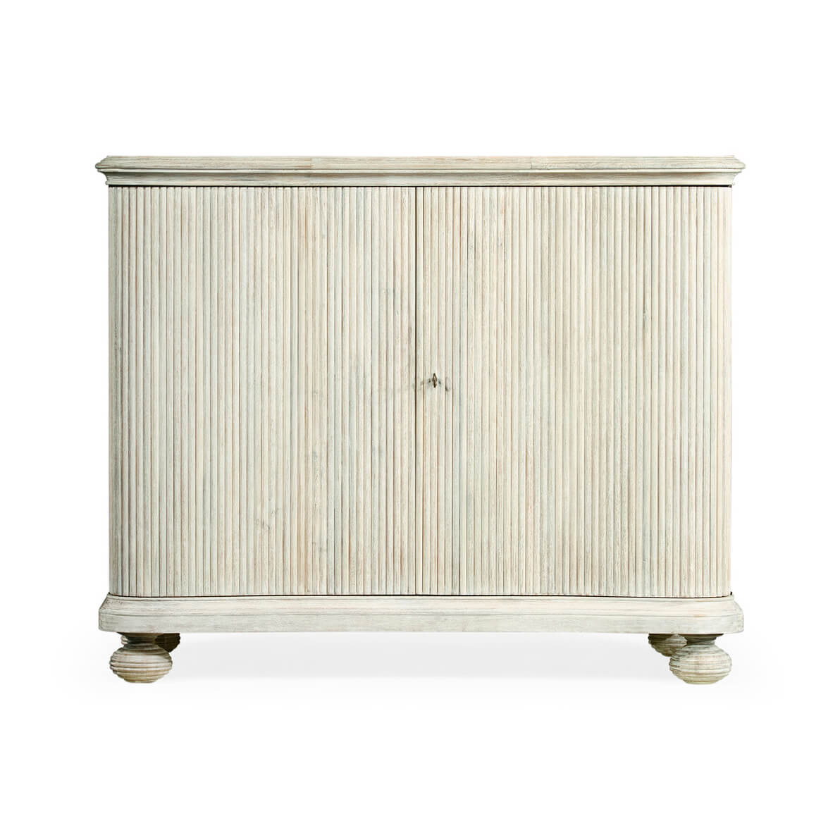 Reeded White Washed Cabinet - English Georgian America