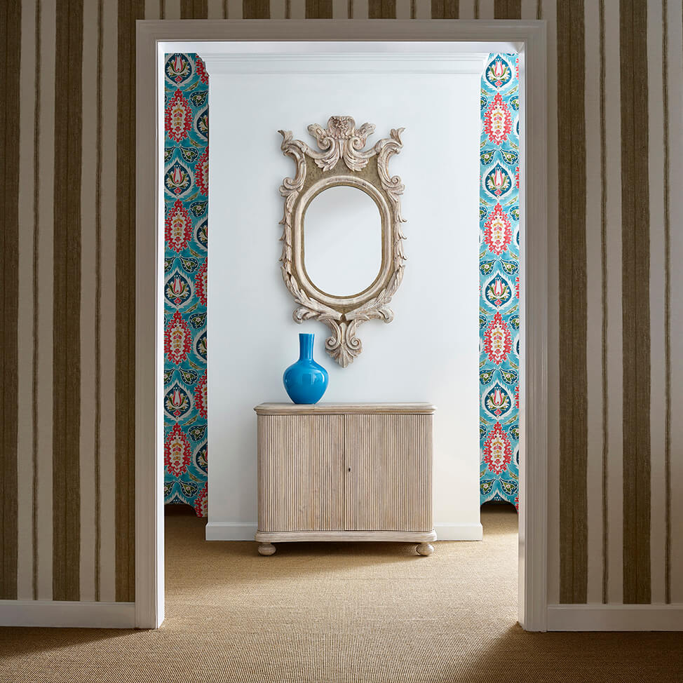 Reeded White Washed Cabinet - English Georgian America