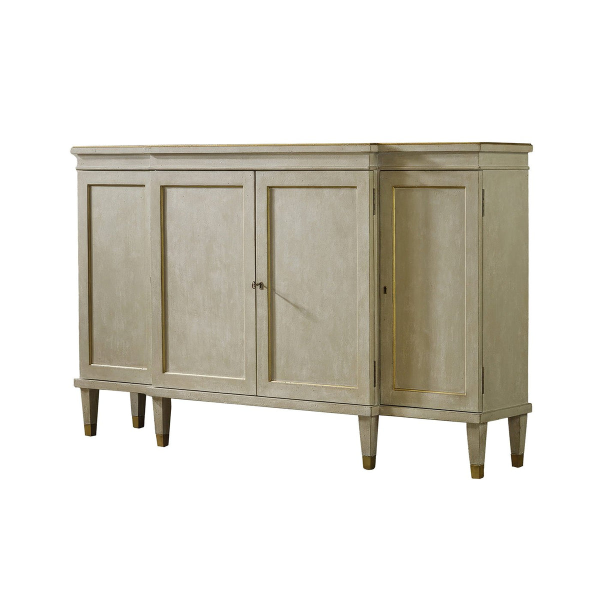 Regency Antiqued Gray Painted Credenza - English Georgian America