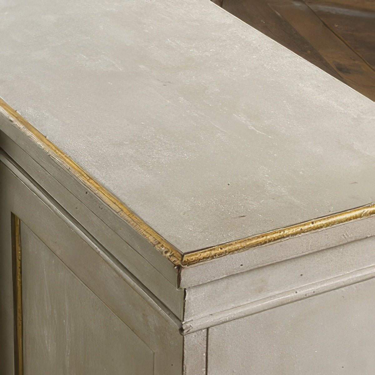 Regency Antiqued Gray Painted Credenza - English Georgian America