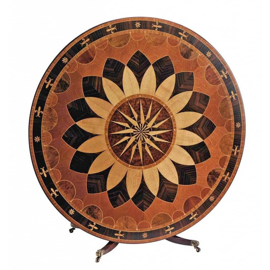 Regency Breakfast Table with Inlaid Tilt Top - English Georgian America