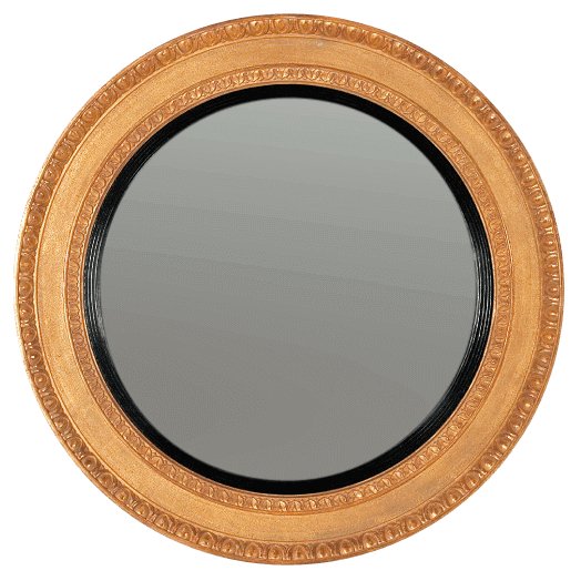 Regency Convex Mirror with Egg and Dart Molding - English Georgian America