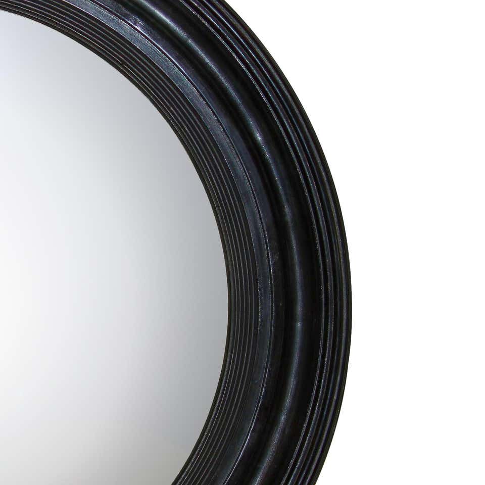 Regency Ebonized Convex Mirror - English Georgian America