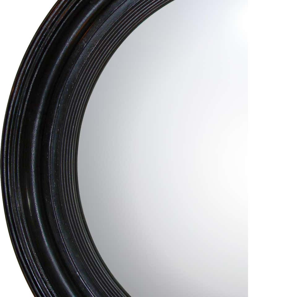Regency Ebonized Convex Mirror - English Georgian America