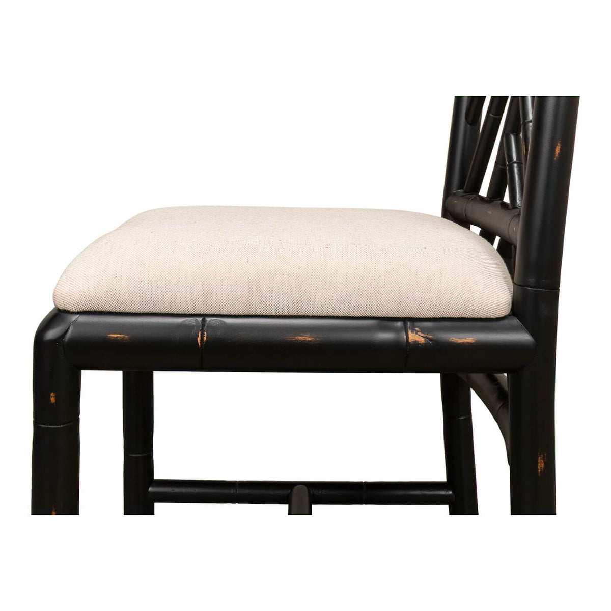 Regency Faux Bamboo Side Chair - Black Finish - English Georgian America