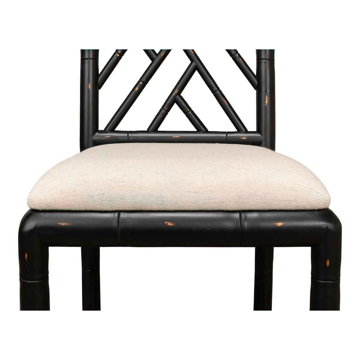 Regency Faux Bamboo Side Chair - Black Finish - English Georgian America