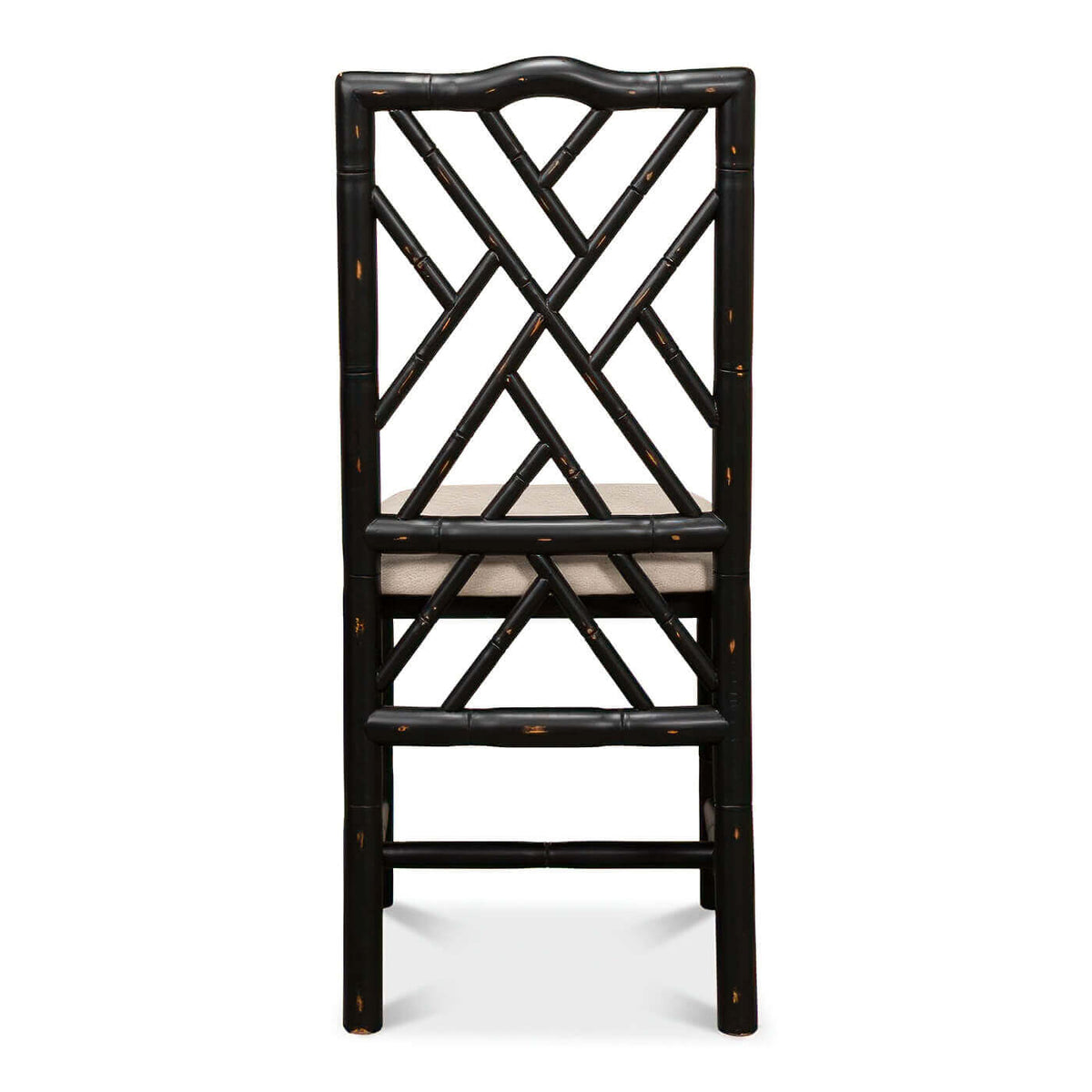 Regency Faux Bamboo Side Chair - Black Finish - English Georgian America