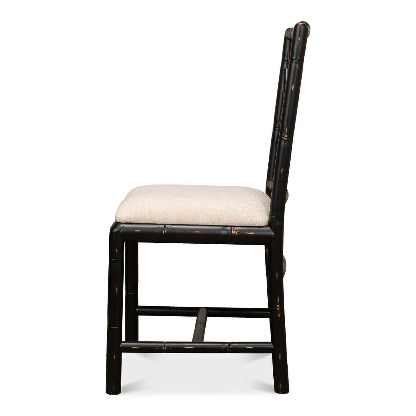 Regency Faux Bamboo Side Chair - Black Finish - English Georgian America