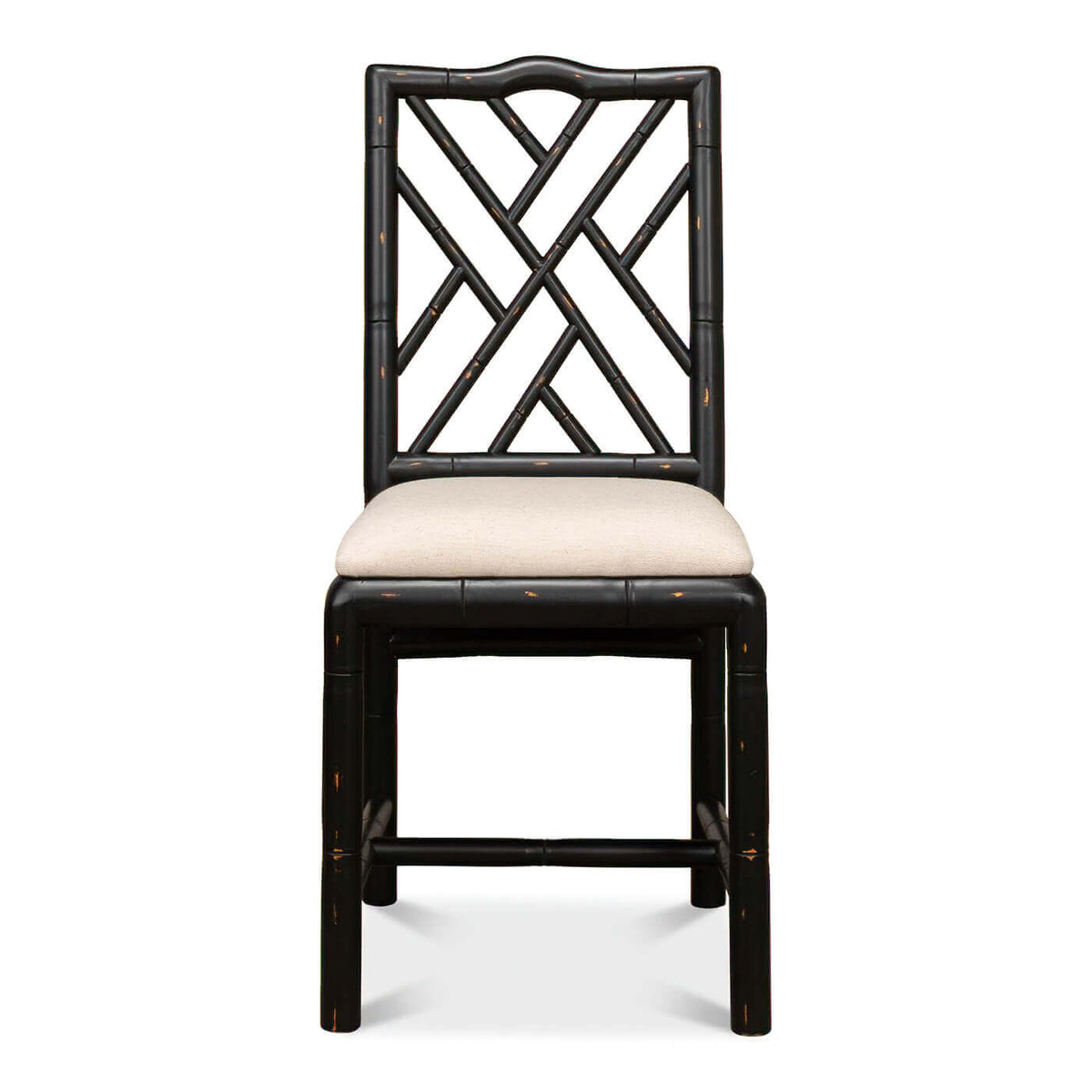 Regency Faux Bamboo Side Chair - Black Finish - English Georgian America