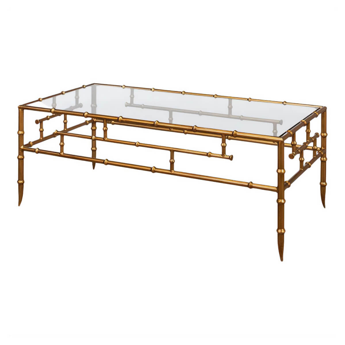 Regency Gilt Bamboo Coffee Table - English Georgian America