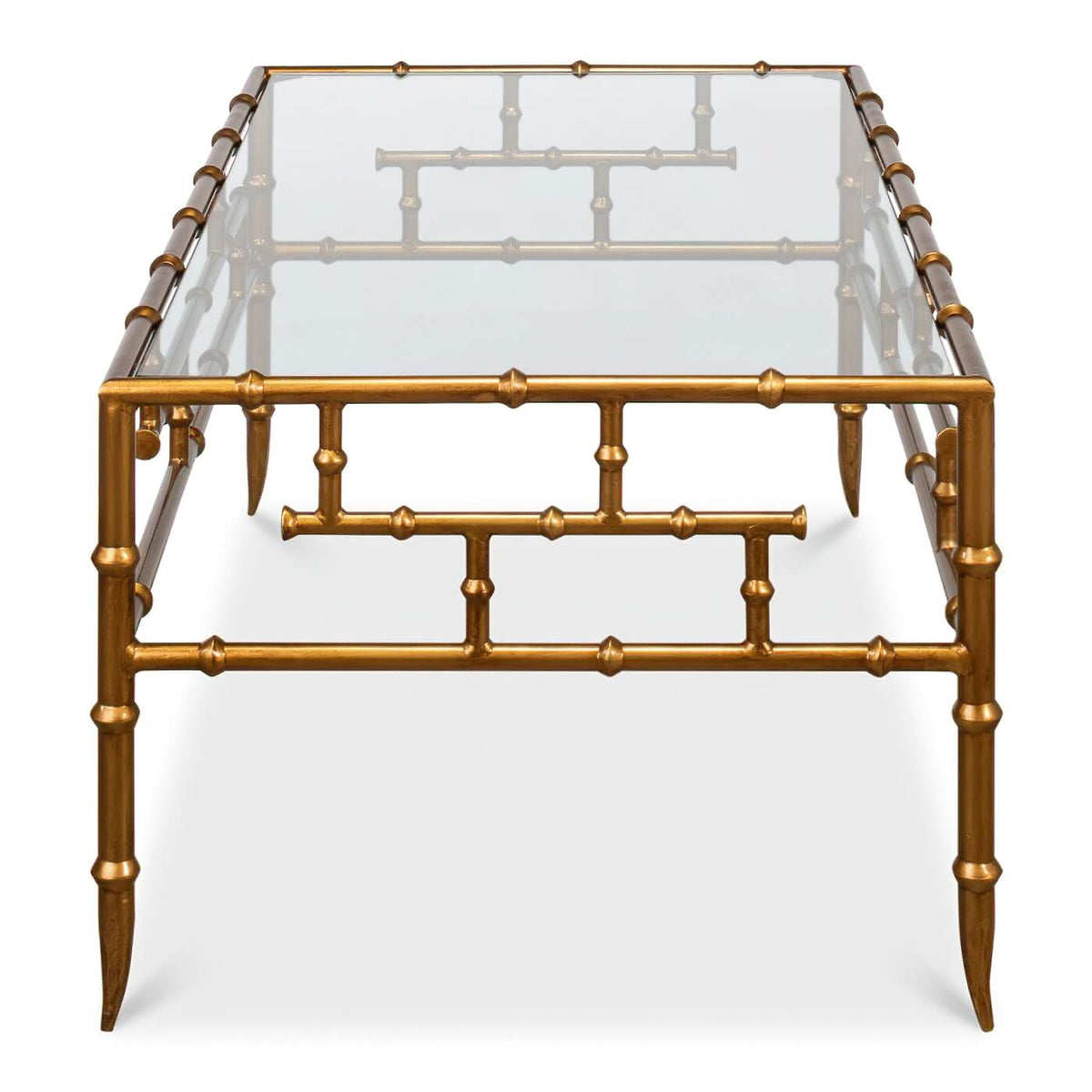 Regency Gilt Bamboo Coffee Table - English Georgian America