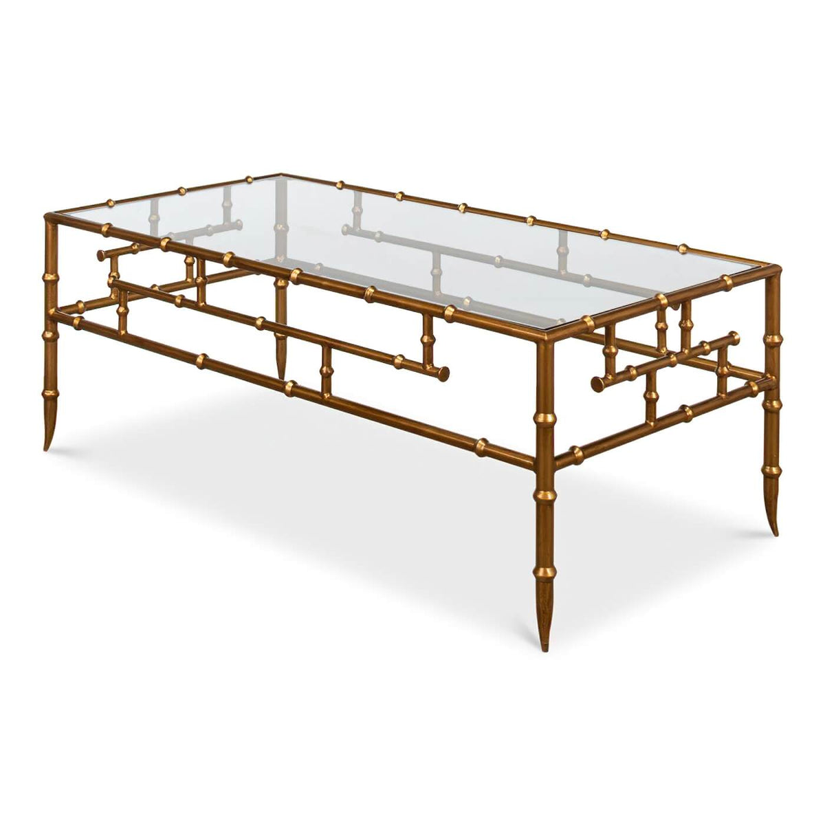 Regency Gilt Bamboo Coffee Table - English Georgian America