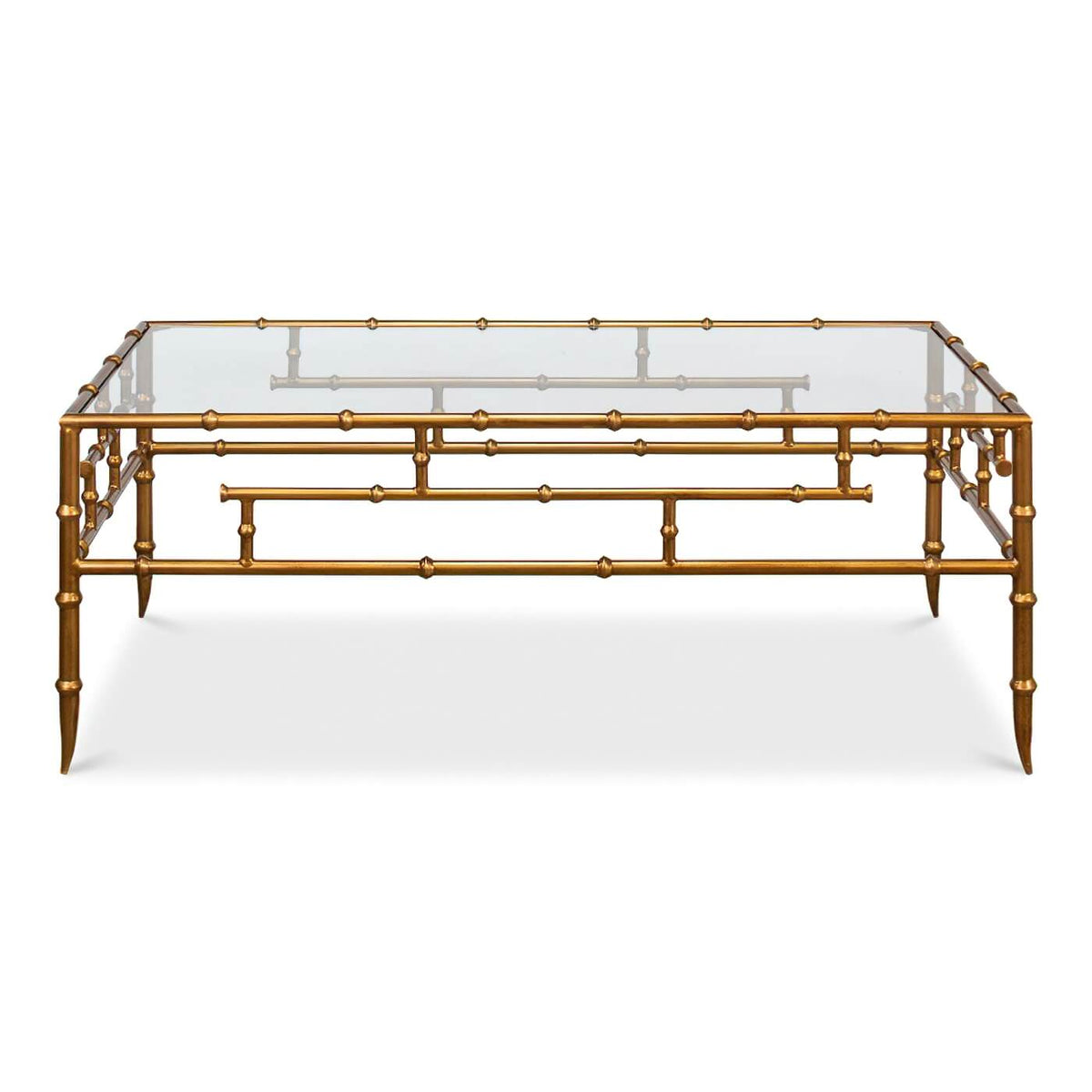 Regency Gilt Bamboo Coffee Table - English Georgian America