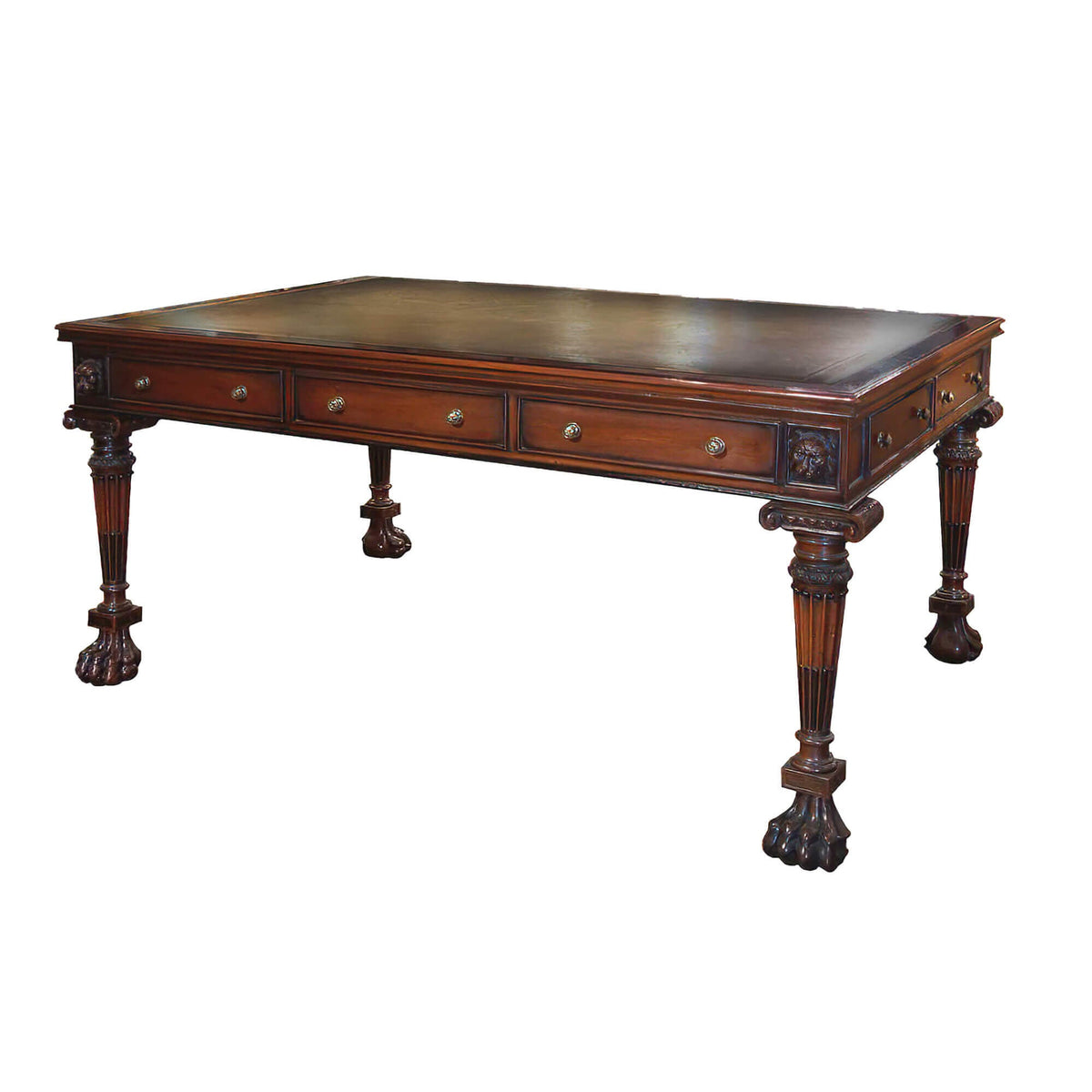 Regency Leather Top Desk - English Georgian America