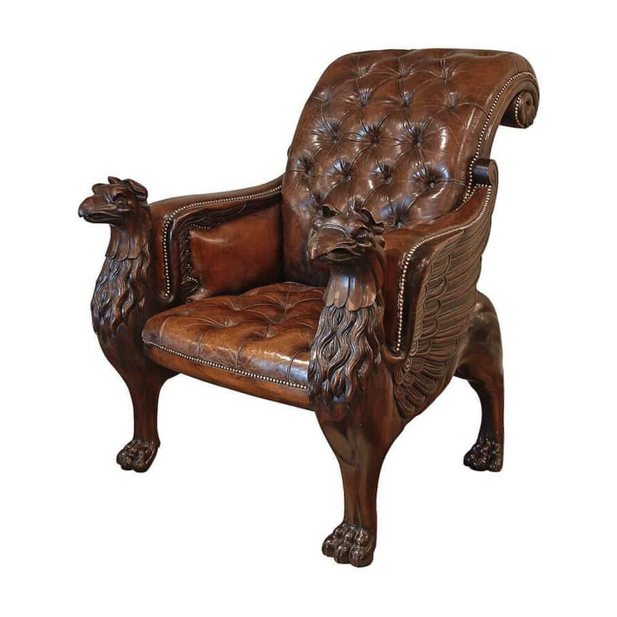 Regency Library Armchair - Grand Tour - English Georgian America