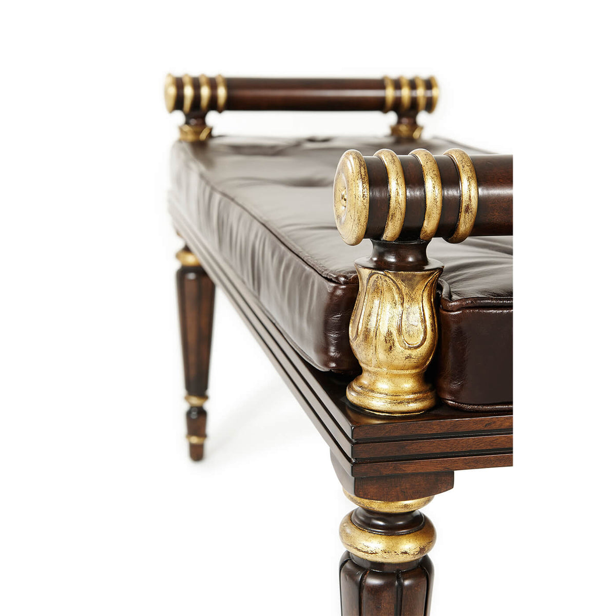 Regency Mahogany and Gilt Hall Bench - English Georgian America