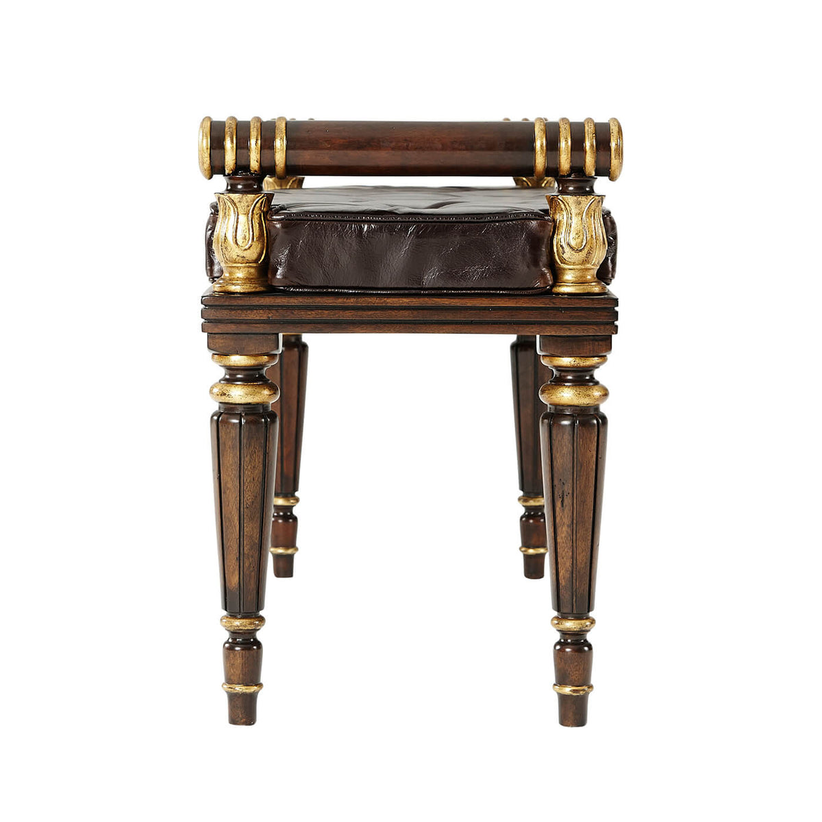 Regency Mahogany and Gilt Hall Bench - English Georgian America