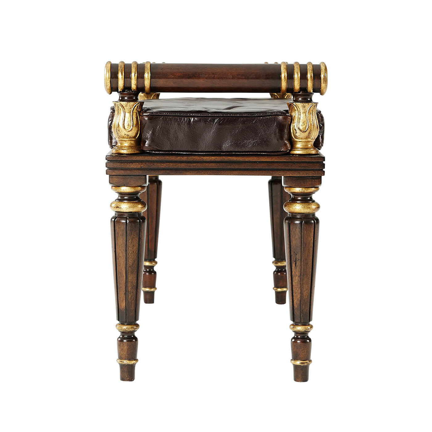 Regency Mahogany and Gilt Hall Bench - English Georgian America