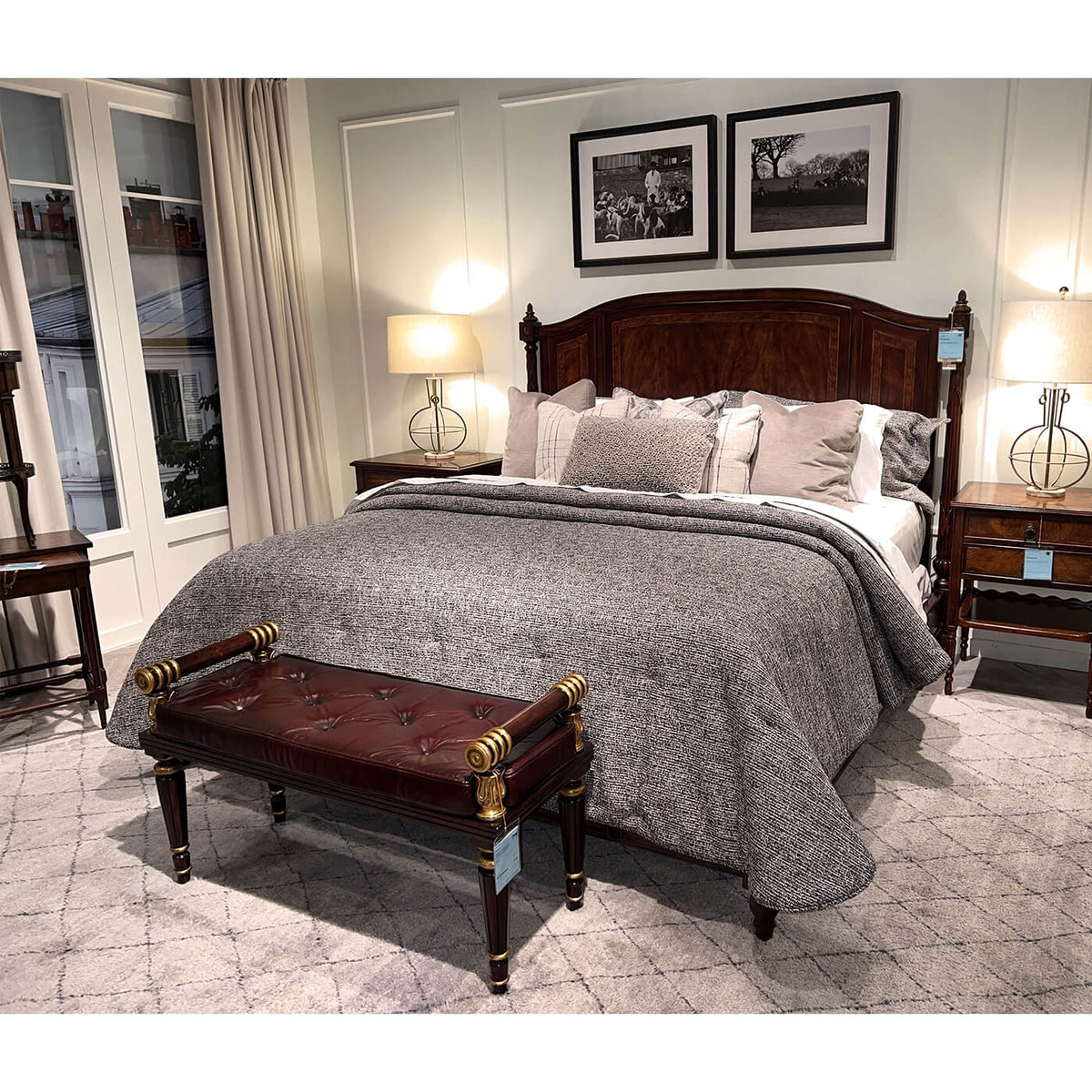 Regency Mahogany and Gilt Hall Bench - English Georgian America