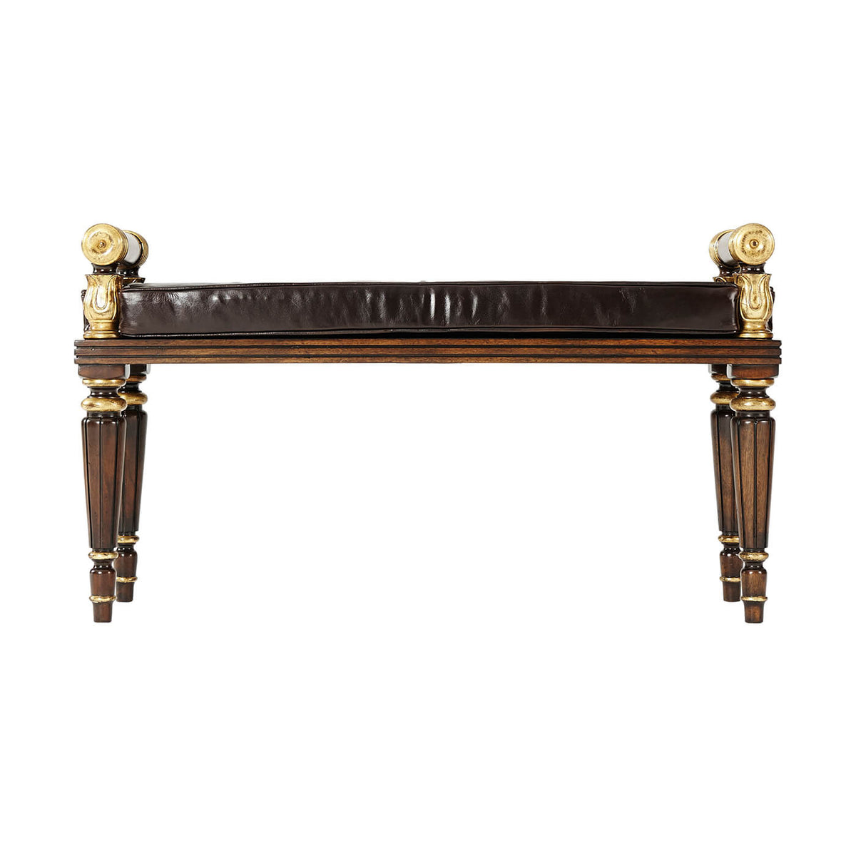 Regency Mahogany and Gilt Hall Bench - English Georgian America