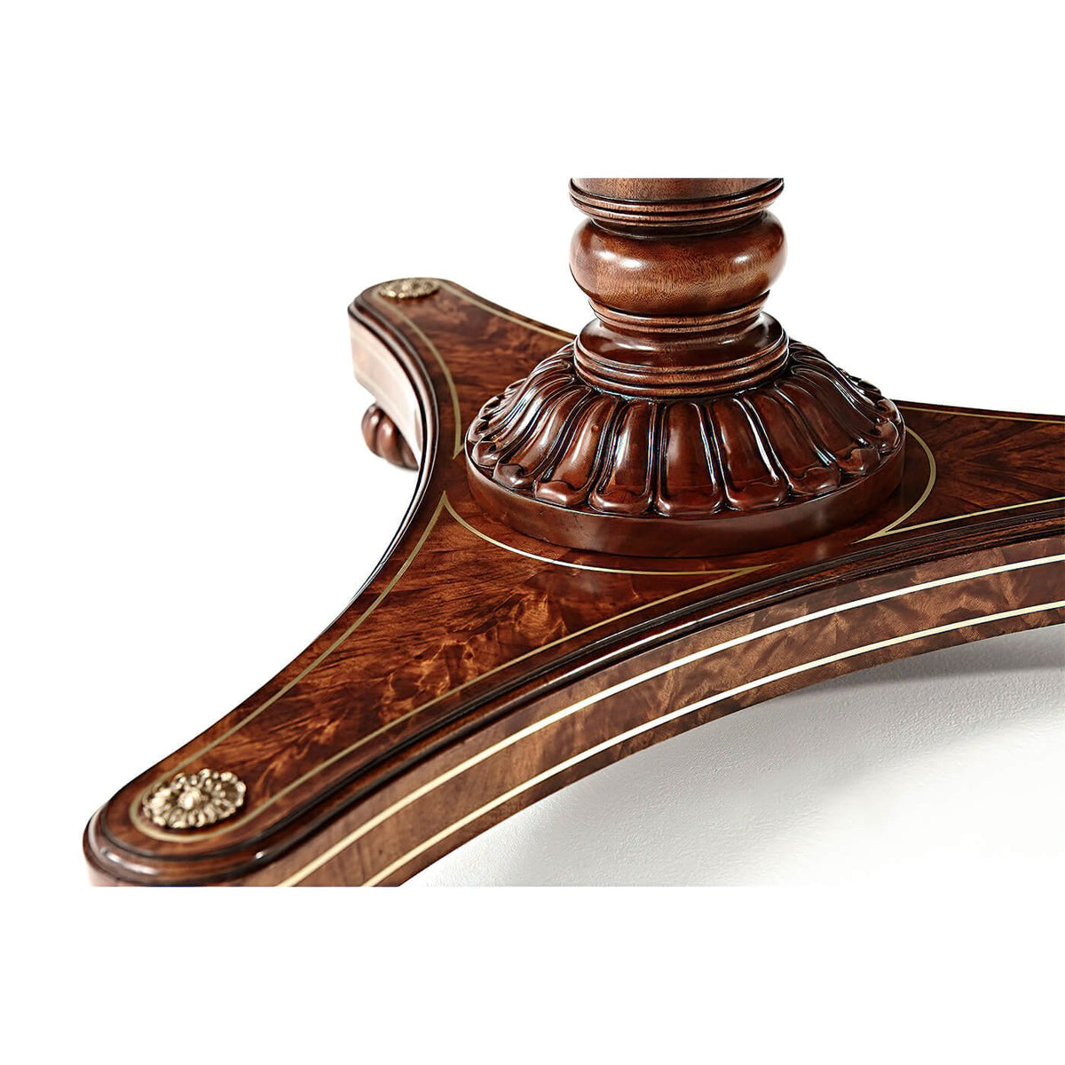 Regency Mahogany Brass Inlaid Center Table - English Georgian America