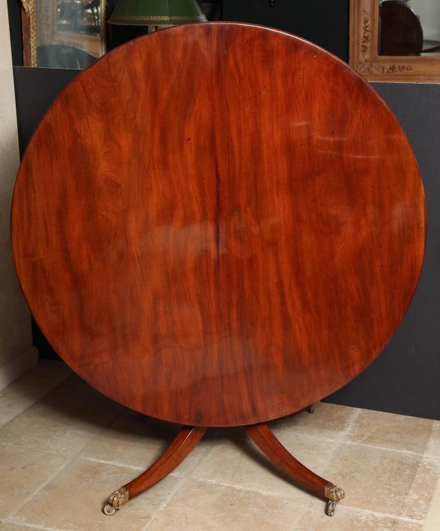 Regency Mahogany Circular Center or Dining Table - English Georgian America