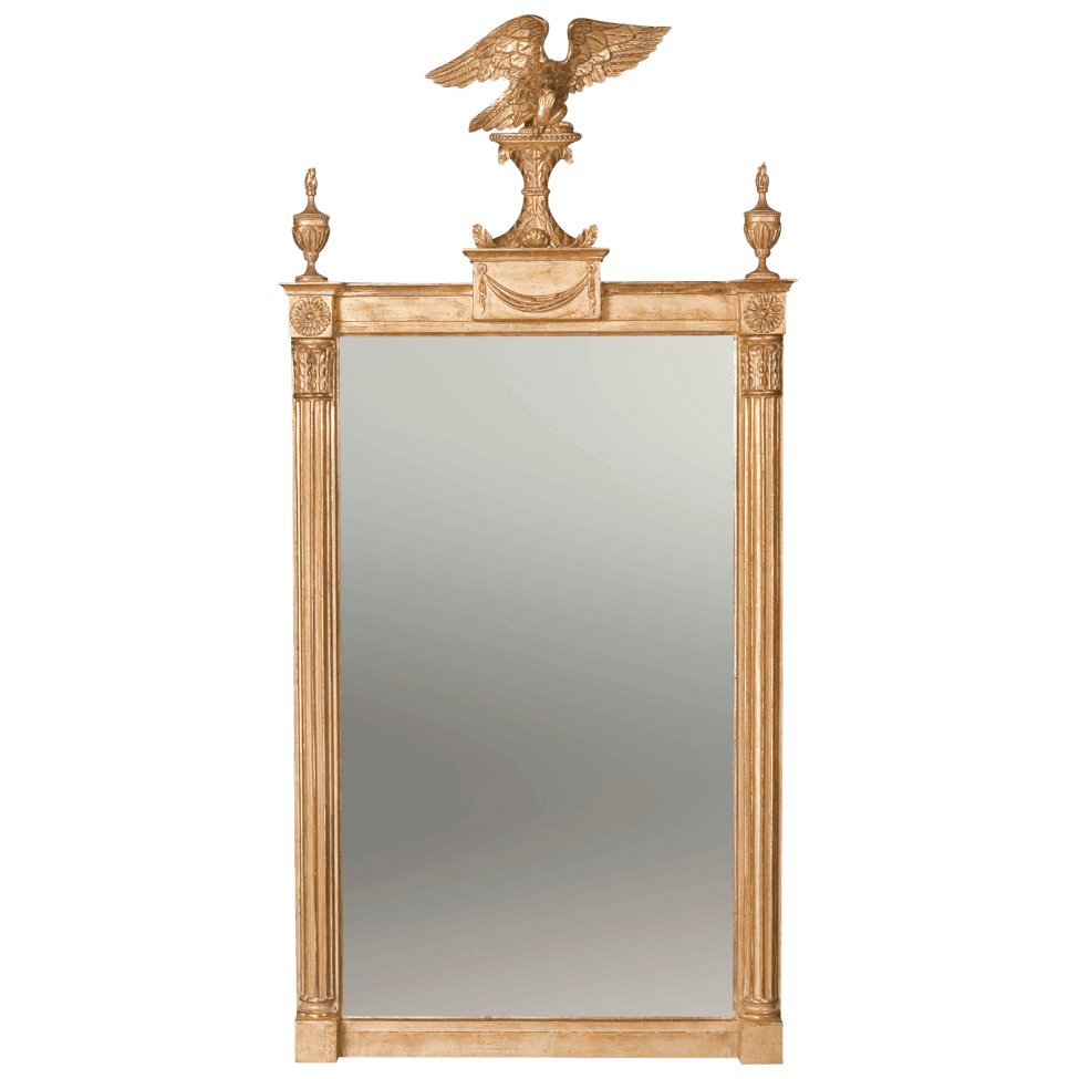 Regency Pier Mirror with Eagle Surmount - English Georgian America
