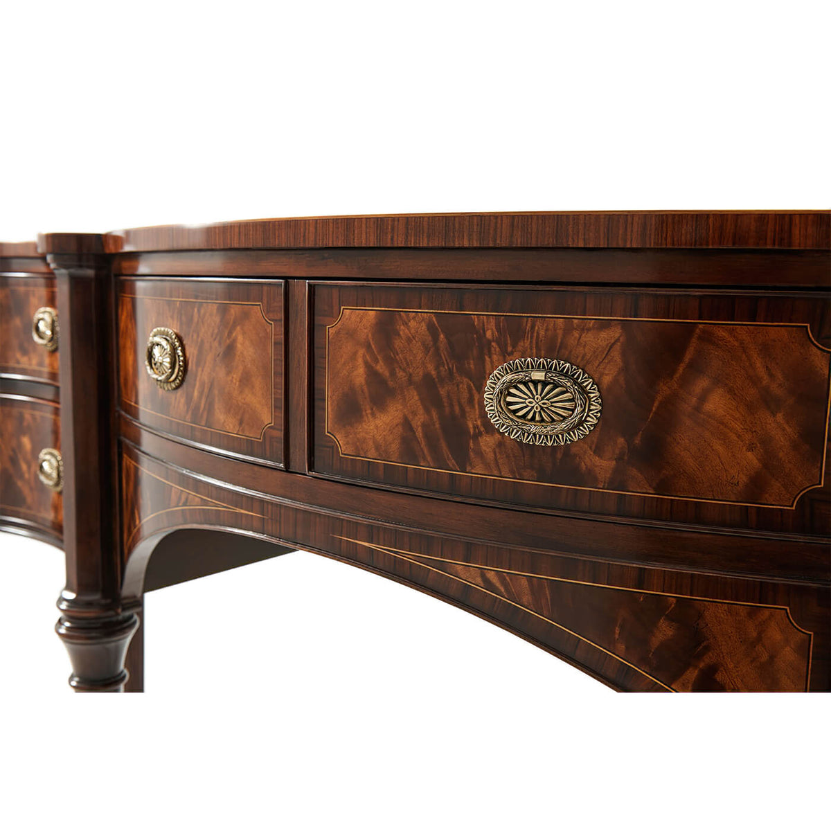Regency Serpentine Mahogany Sideboard - English Georgian America