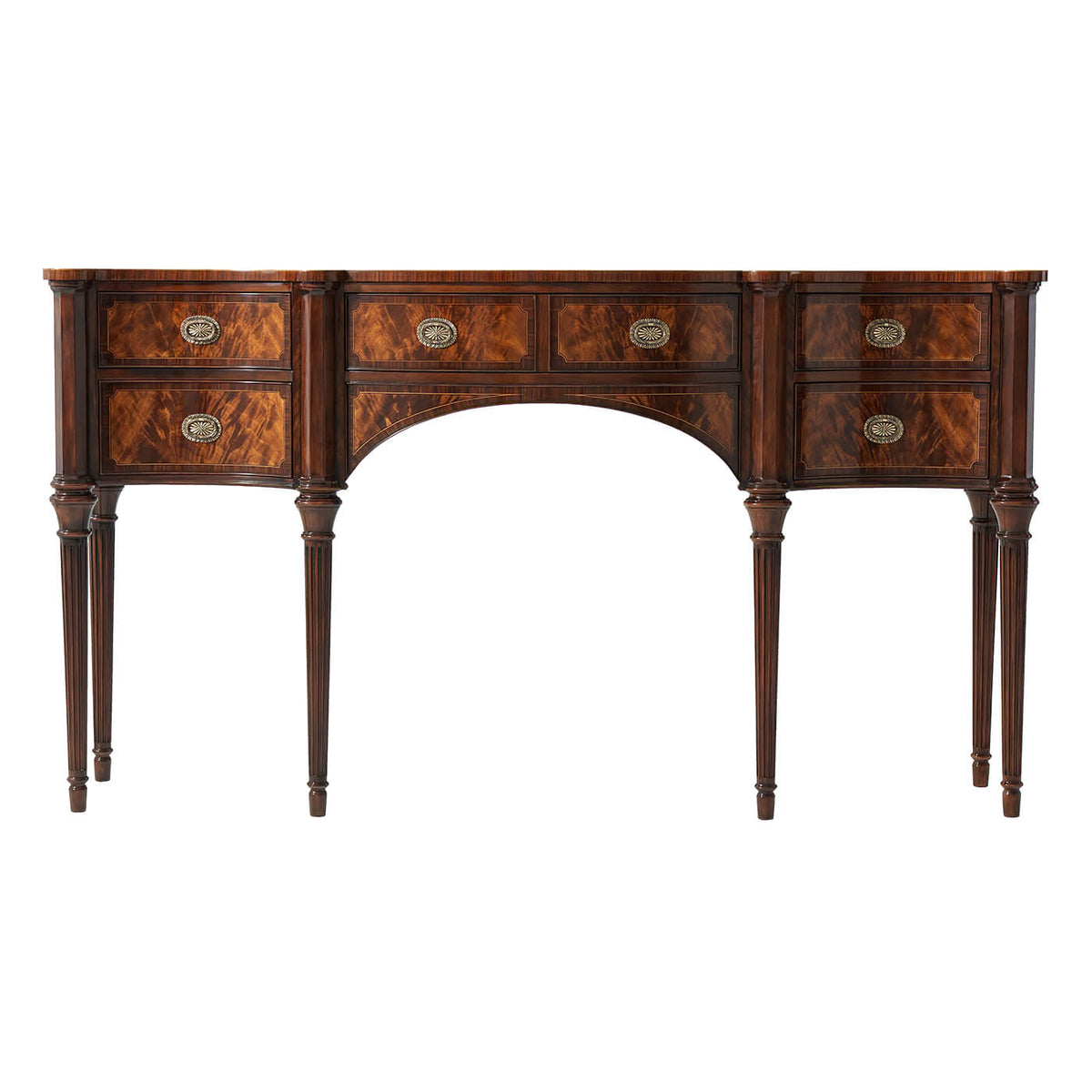 Regency Serpentine Mahogany Sideboard - English Georgian America