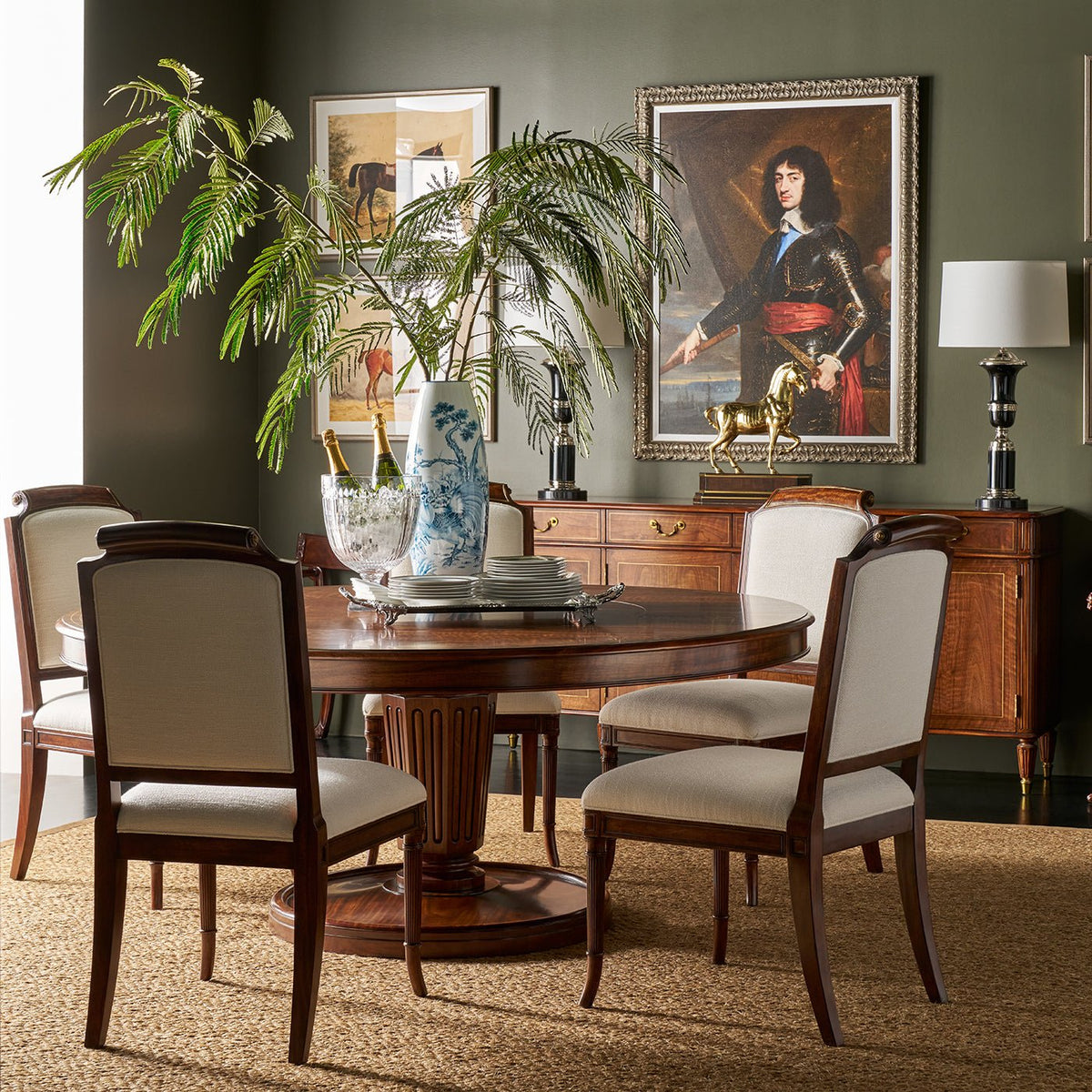 Regency Style 72 Inch Round Dining Table - English Georgian America