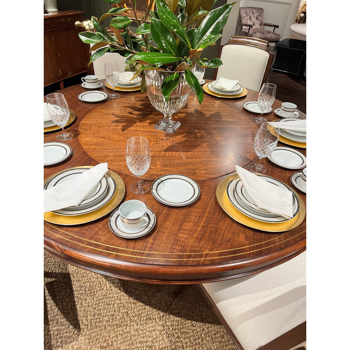 Regency Style 72 Inch Round Dining Table - English Georgian America