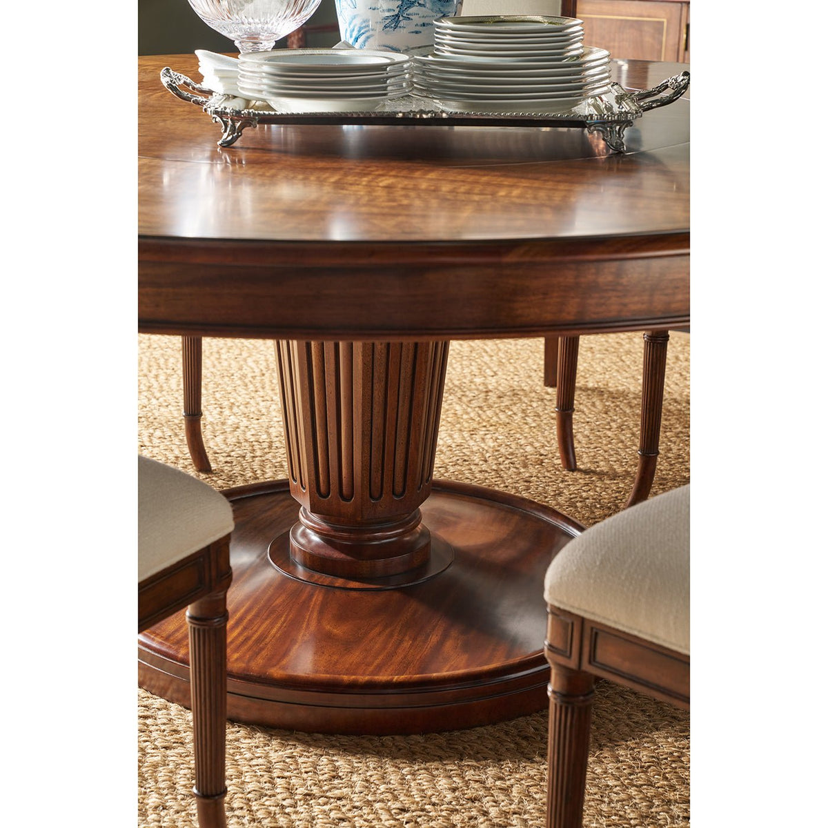 Regency Style 72 Inch Round Dining Table - English Georgian America