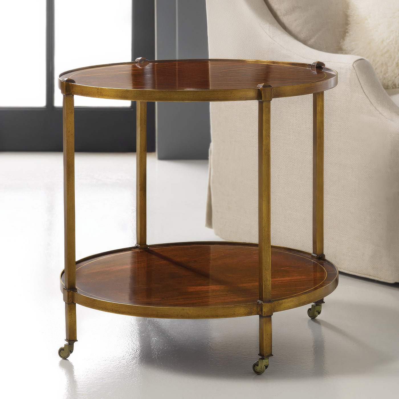 Regency Style Antique Brass End Table - English Georgian America