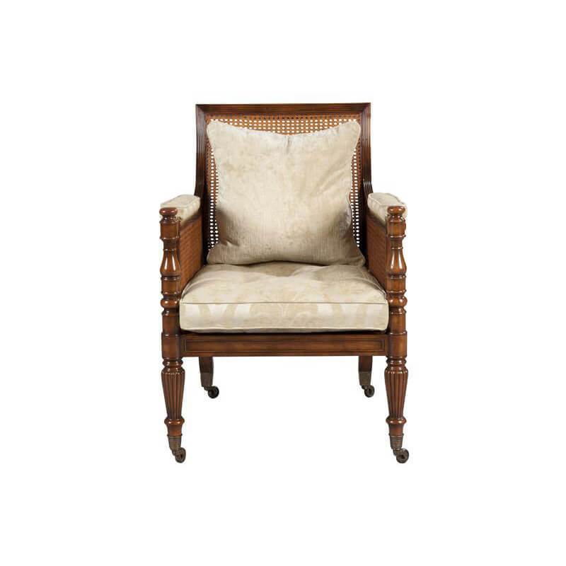 Regency Style Mahogany Caned Library Chair - English Georgian America