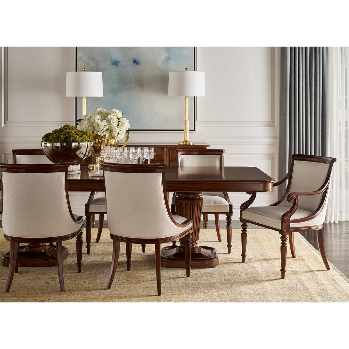 Regency Style Walnut Dining Table - English Georgian America