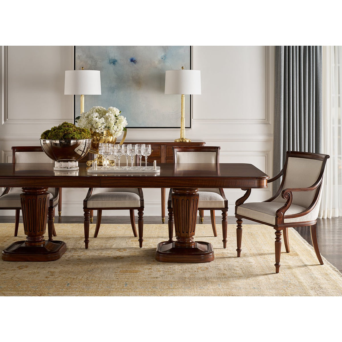 Regency Style Walnut Dining Table - English Georgian America