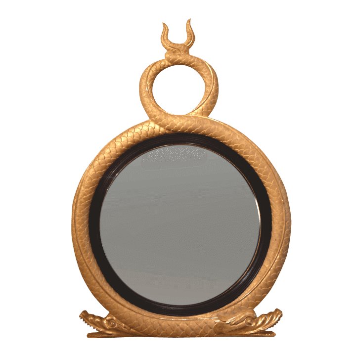 Regency Twin Serpent Convex Mirror - English Georgian America
