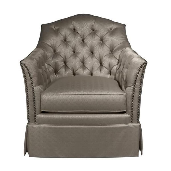 Regency Upholstered Tufted Library Chair - English Georgian America