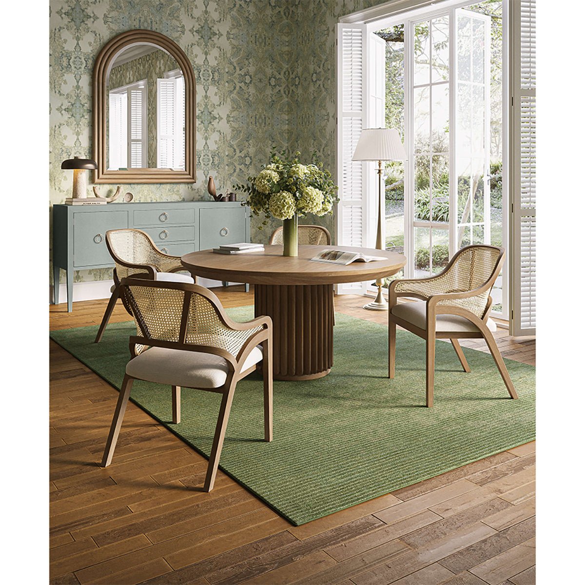 Ribbed Column 60" Round Dining Table - English Georgian America