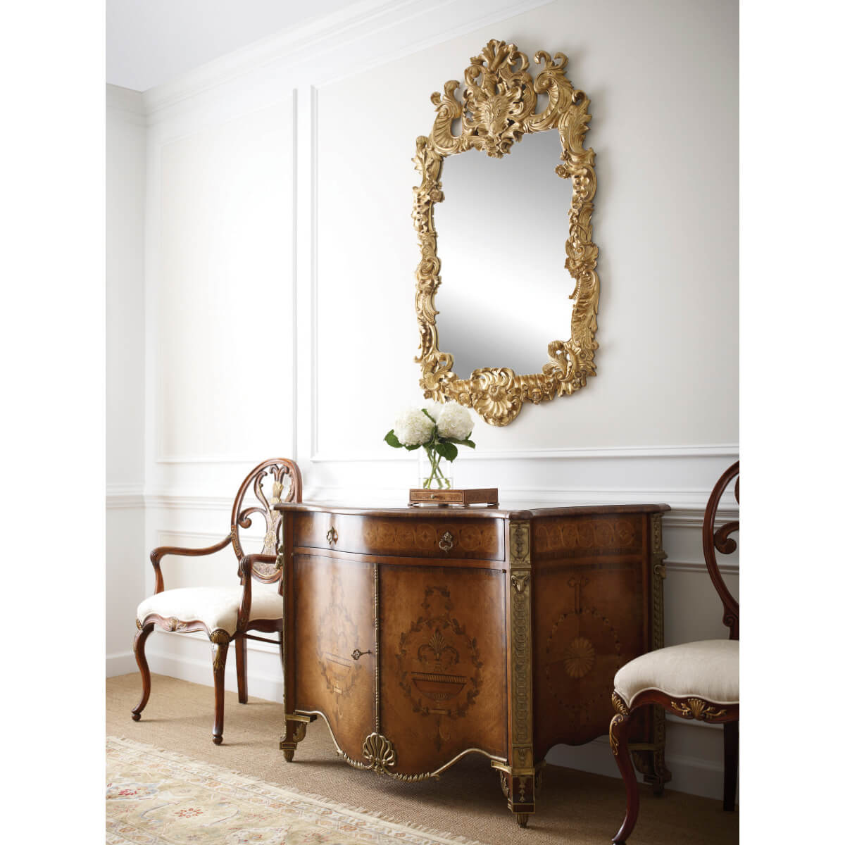 Rococo Carved Giltwood Mirror - English Georgian America