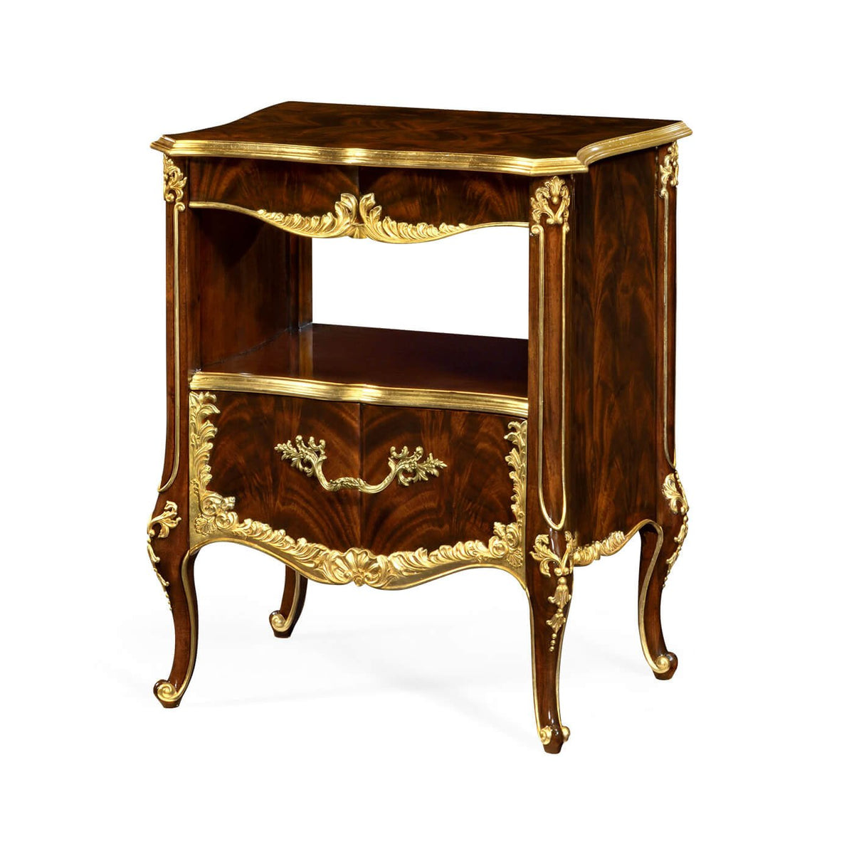 Rococo Mahogany and Gilt Nightstands - English Georgian America