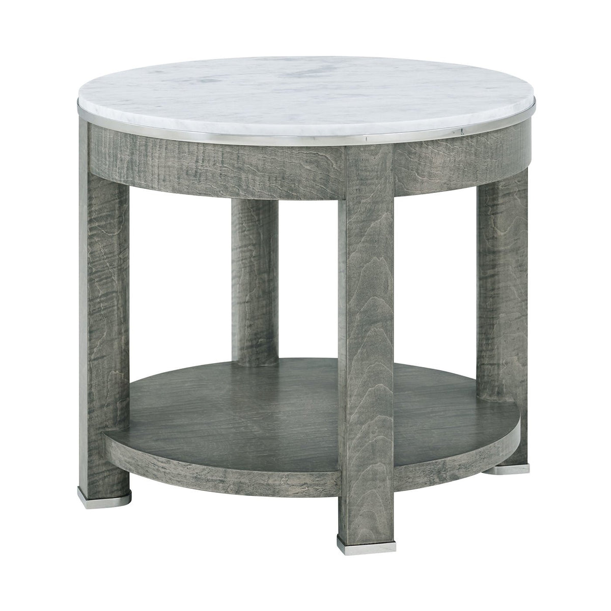 Round Art Deco Marble Top Side Table - English Georgian America
